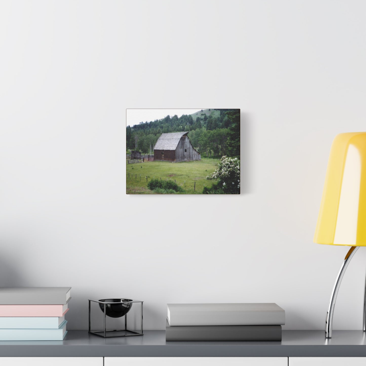Yesterday - Rustic Barn Landscape Matte Canvas Print — Stretched Wall Art