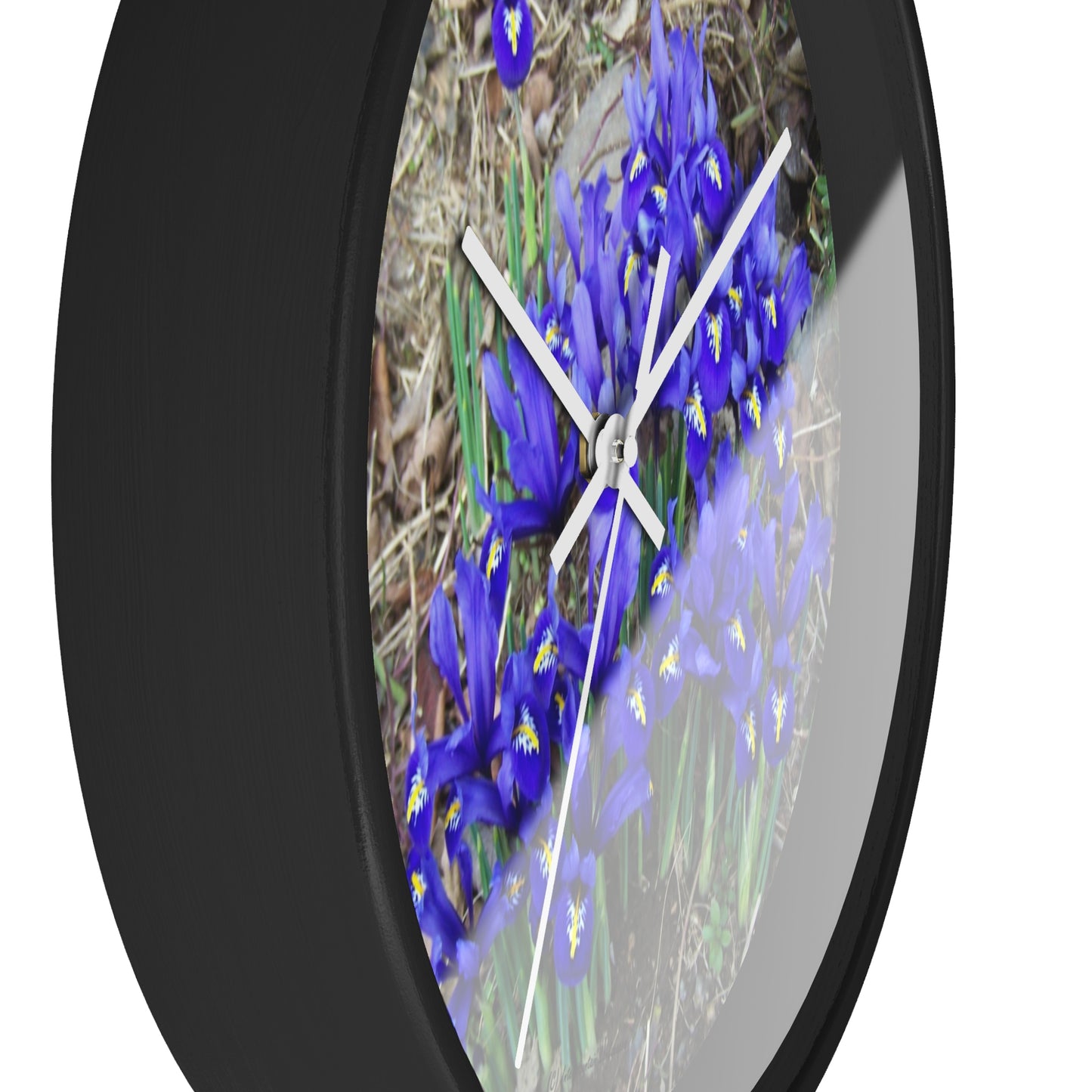 Blue Iris Wall Clock - Vibrant Spring Gardens Decoration
