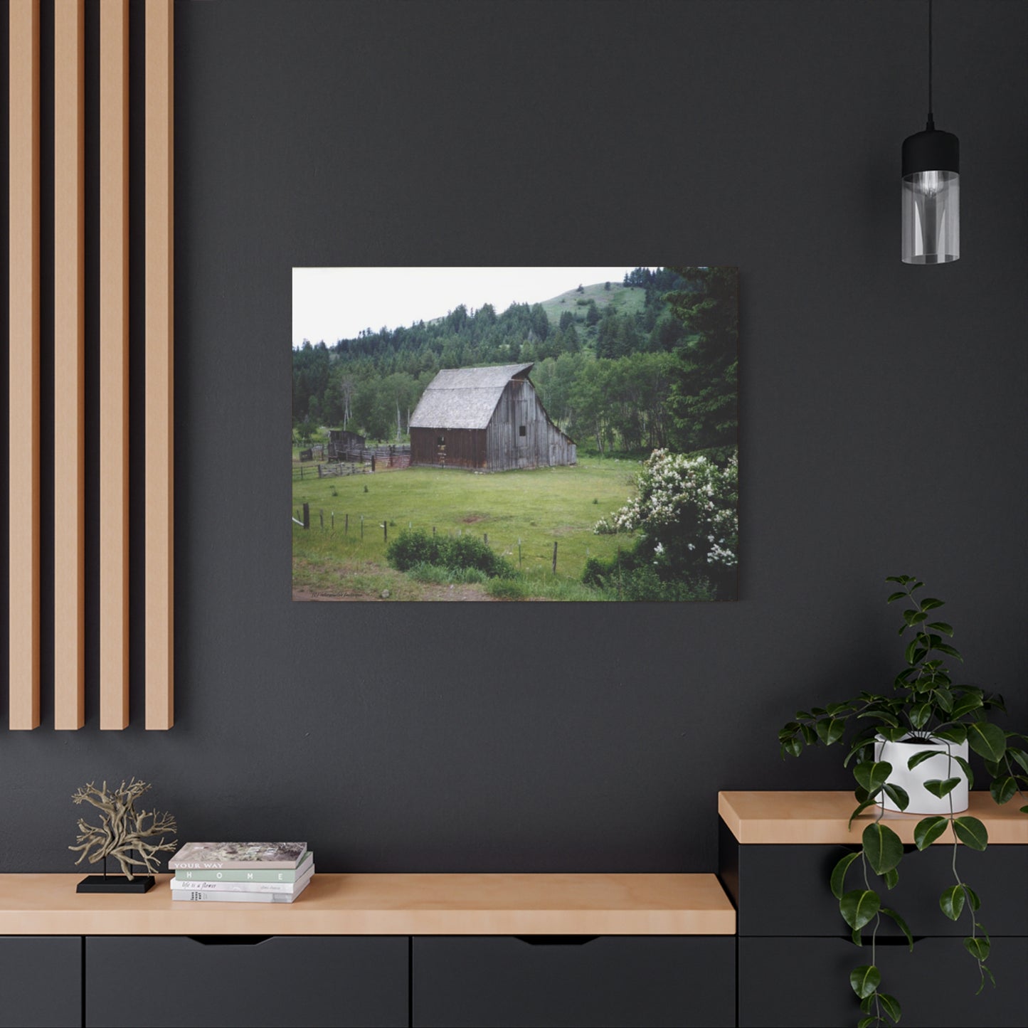 Yesterday - Rustic Barn Landscape Matte Canvas Print — Stretched Wall Art