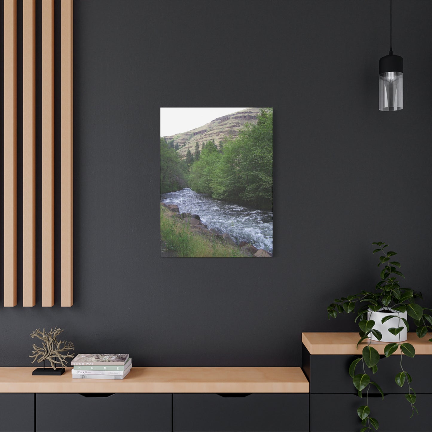 White Water Canvas Print - Mountain River Scene