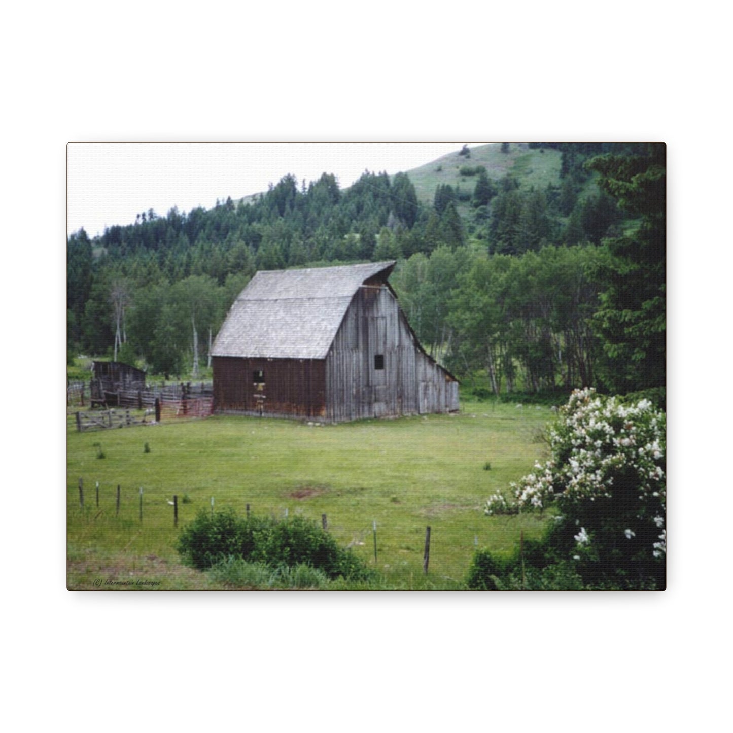 Yesterday - Rustic Barn Landscape Matte Canvas Print — Stretched Wall Art