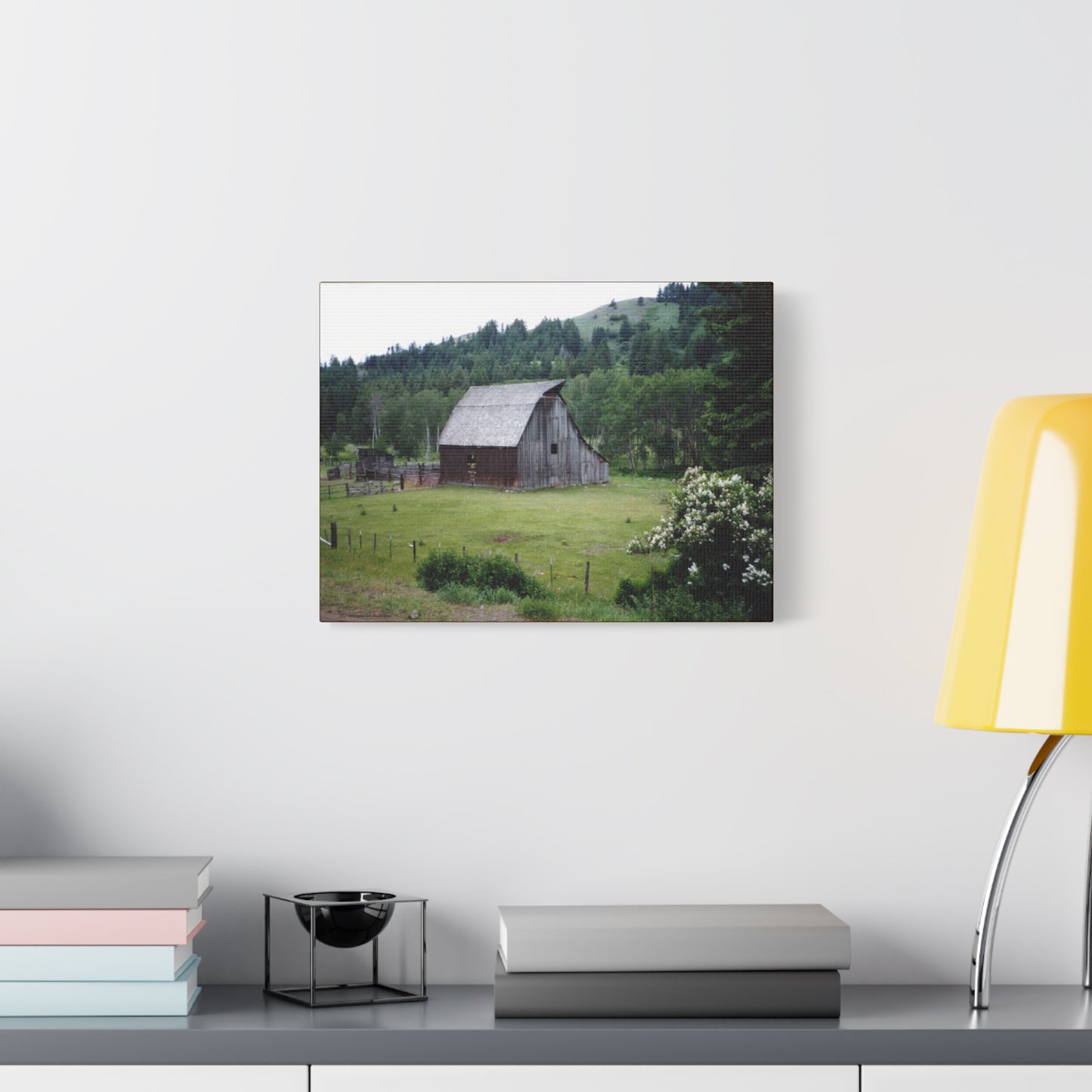 Yesterday - Rustic Barn Landscape Matte Canvas Print — Stretched Wall Art