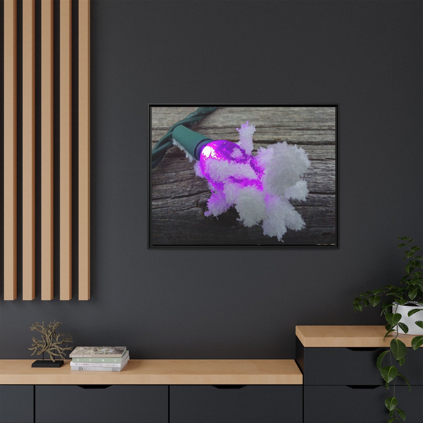 Purple Frost - Framed Matte Canvas Print — Holiday Light Photo