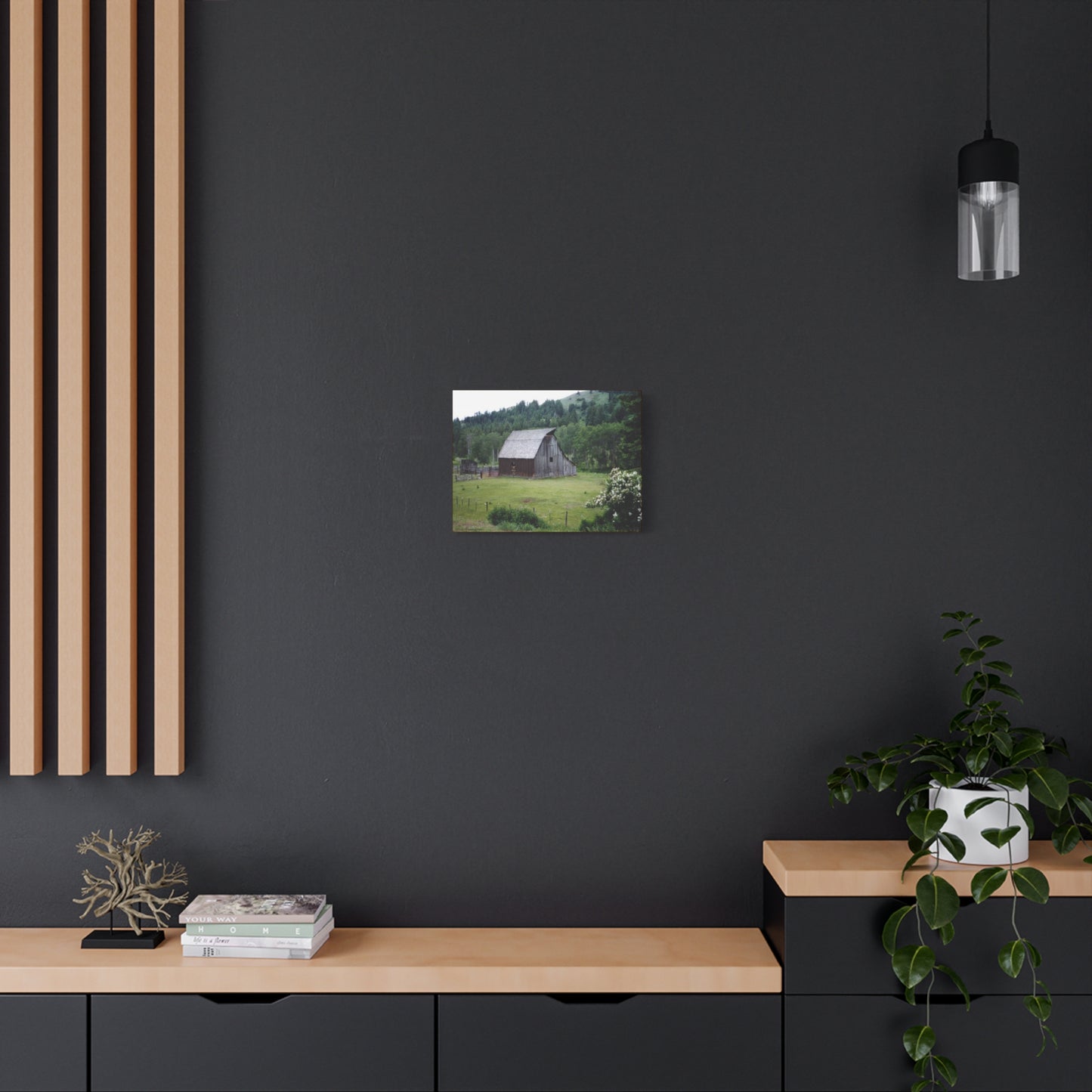 Yesterday - Rustic Barn Landscape Matte Canvas Print — Stretched Wall Art