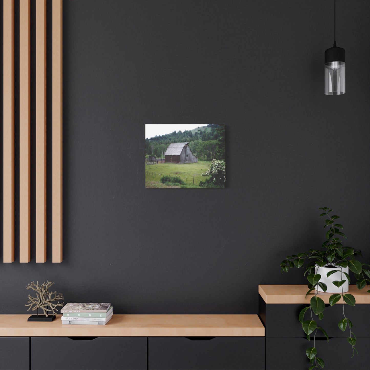 Yesterday - Rustic Barn Landscape Matte Canvas Print — Stretched Wall Art