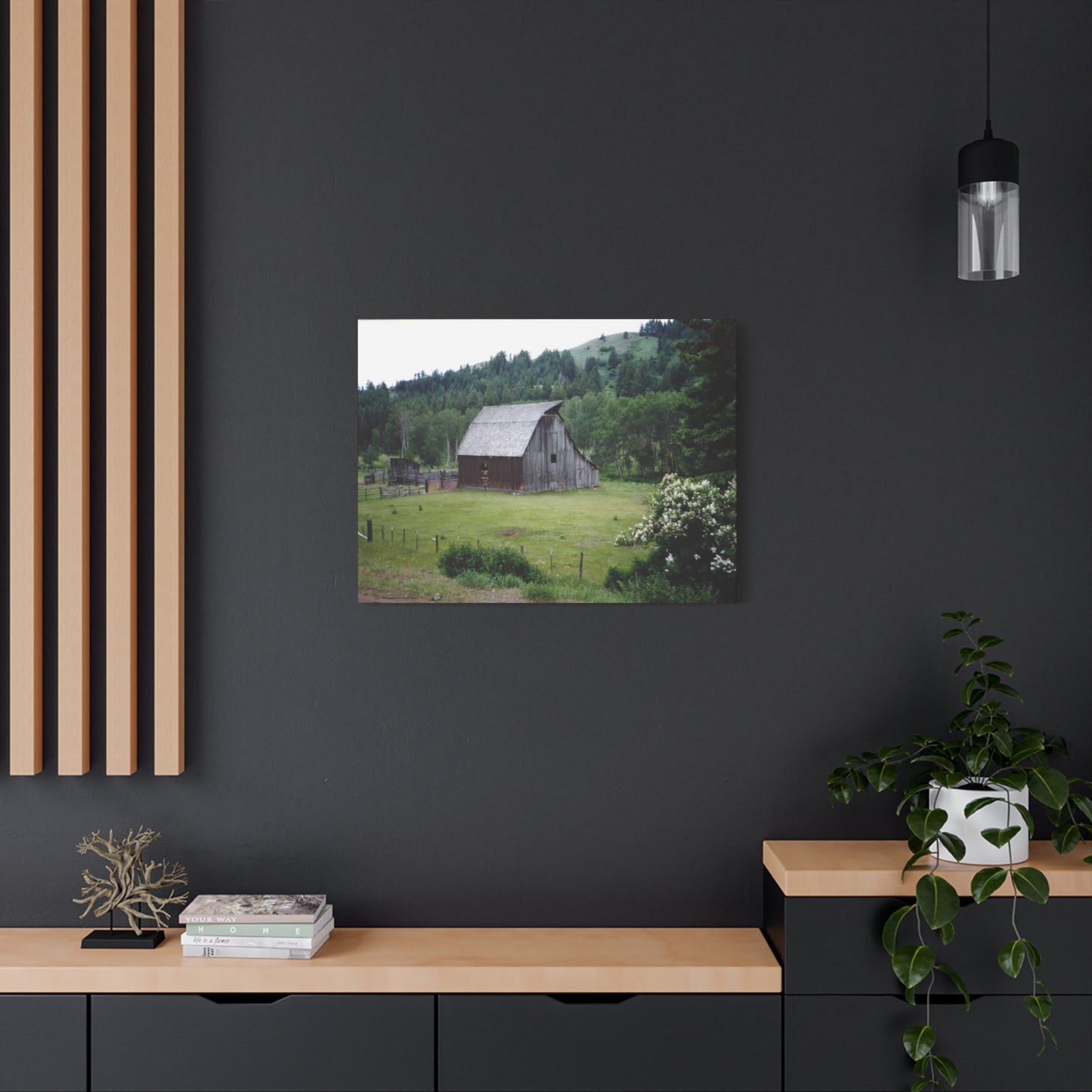 Yesterday - Rustic Barn Landscape Matte Canvas Print — Stretched Wall Art