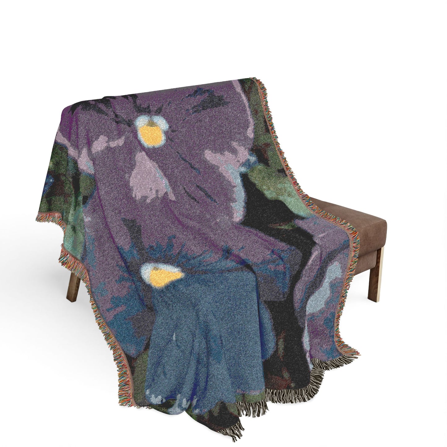 Dreaming Spring - Pansy Floral Woven Blanket — Cozy Decorative Throw for Living Room & Bedroom