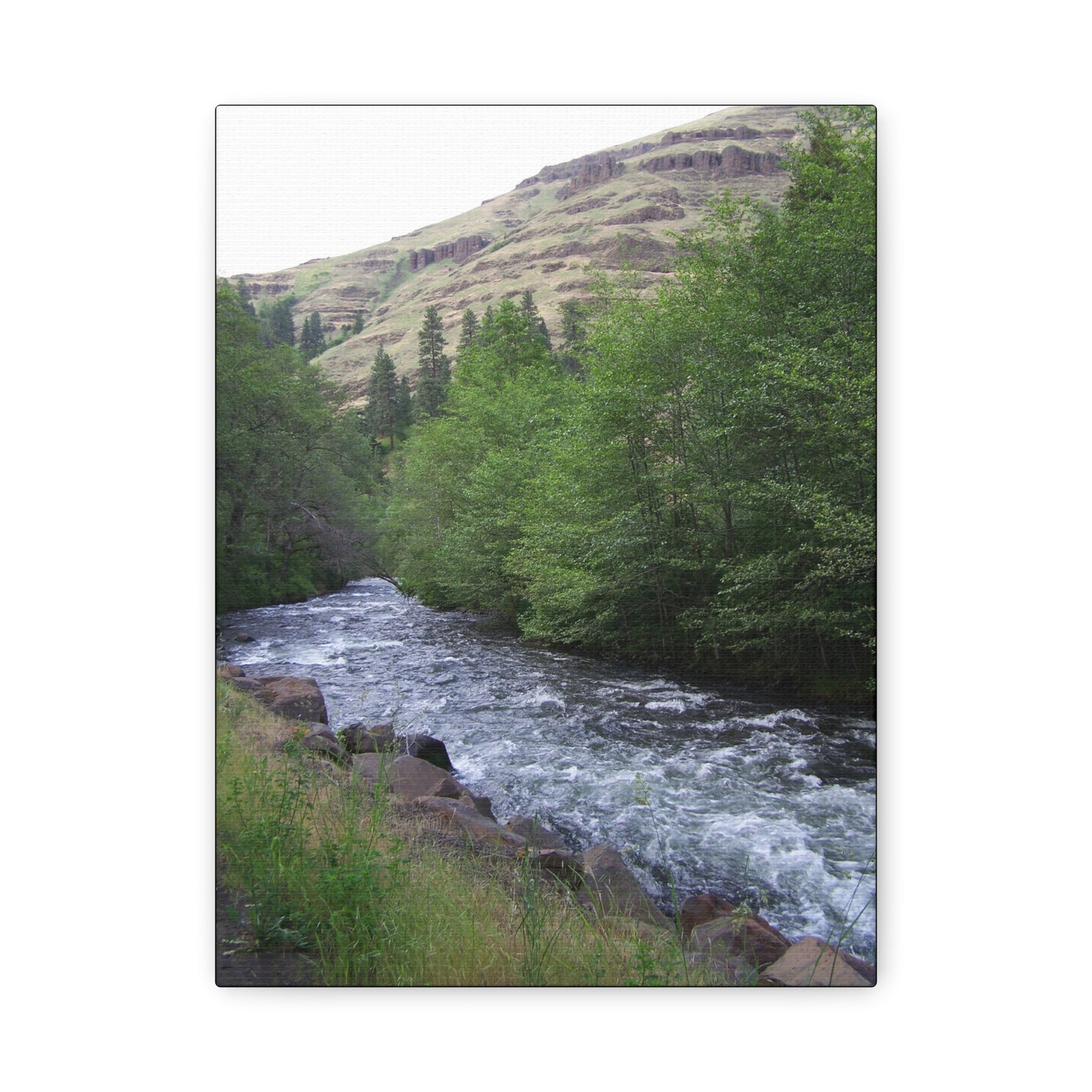 White Water Canvas Print - Mountain River Scene