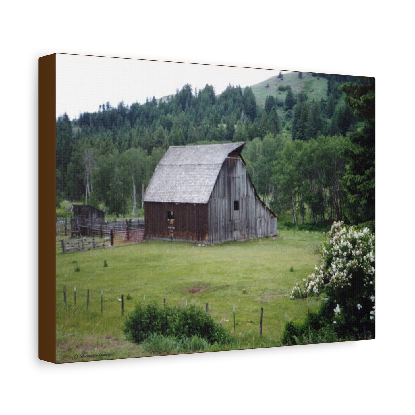 Yesterday - Rustic Barn Landscape Matte Canvas Print — Stretched Wall Art