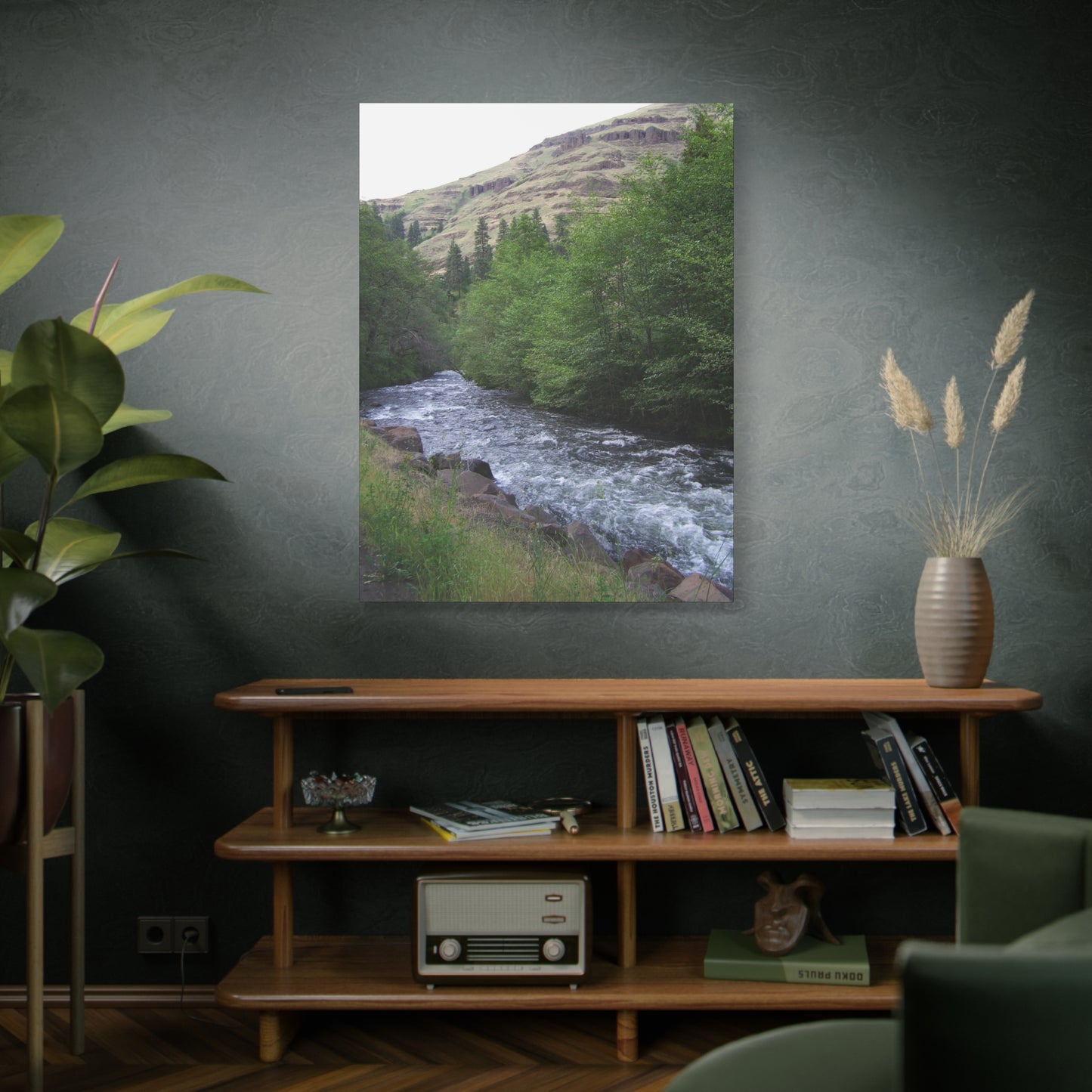 White Water Canvas Print - Mountain River Scene