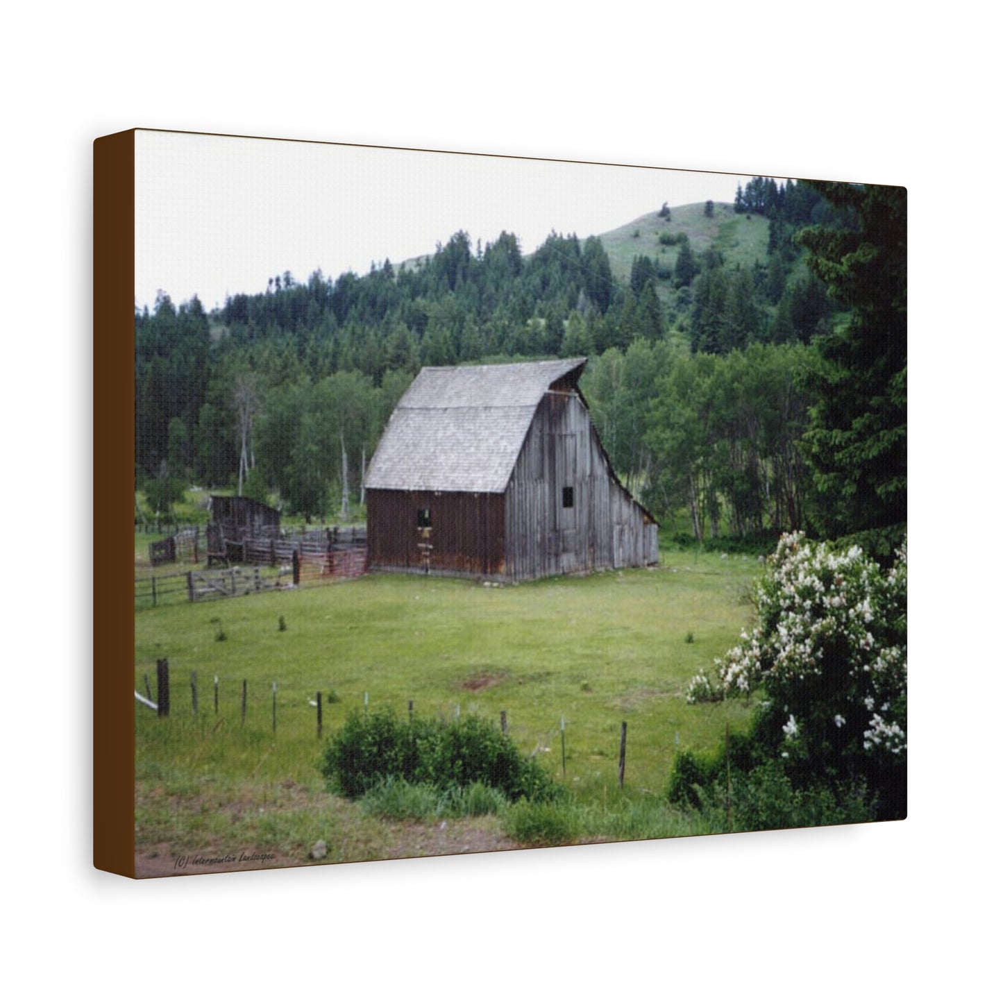 Yesterday - Rustic Barn Landscape Matte Canvas Print — Stretched Wall Art