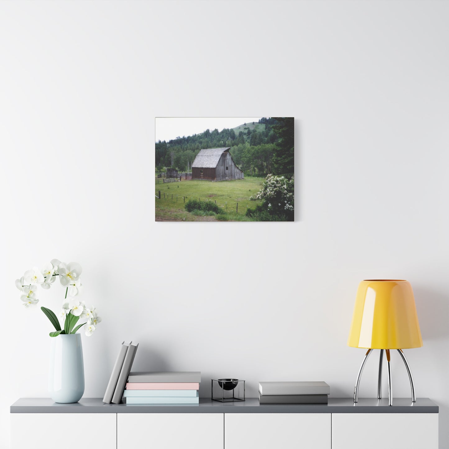 Yesterday - Rustic Barn Landscape Matte Canvas Print — Stretched Wall Art