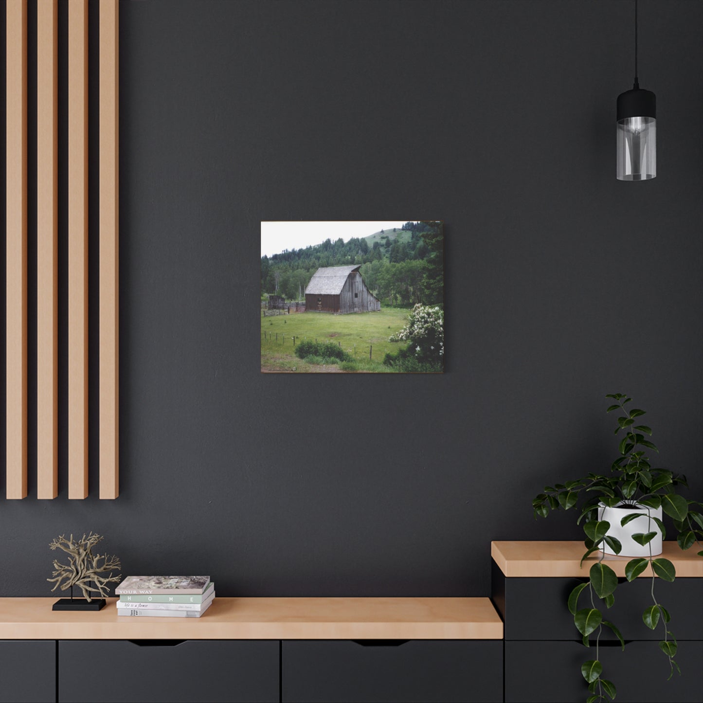 Yesterday - Rustic Barn Landscape Matte Canvas Print — Stretched Wall Art