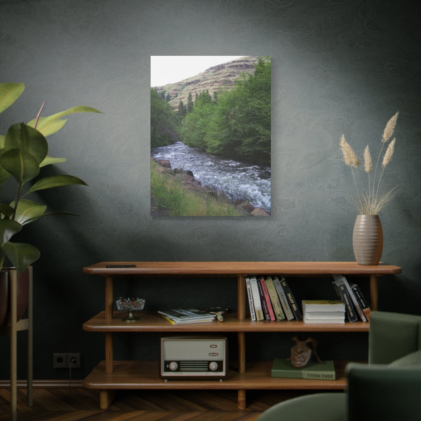 White Water Canvas Print - Mountain River Scene