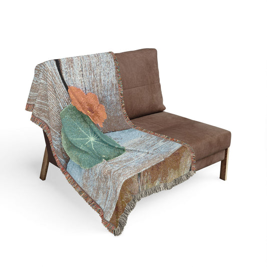 Summer Afternoon Woven Blanket — Nasturtium Floral Throw